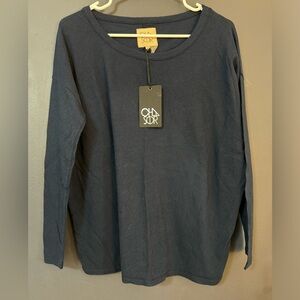 NWT Chaser Navy Long Sleeve Drop Shoulder